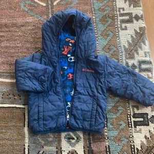 Toddler Columbia jacket, navy, reversible